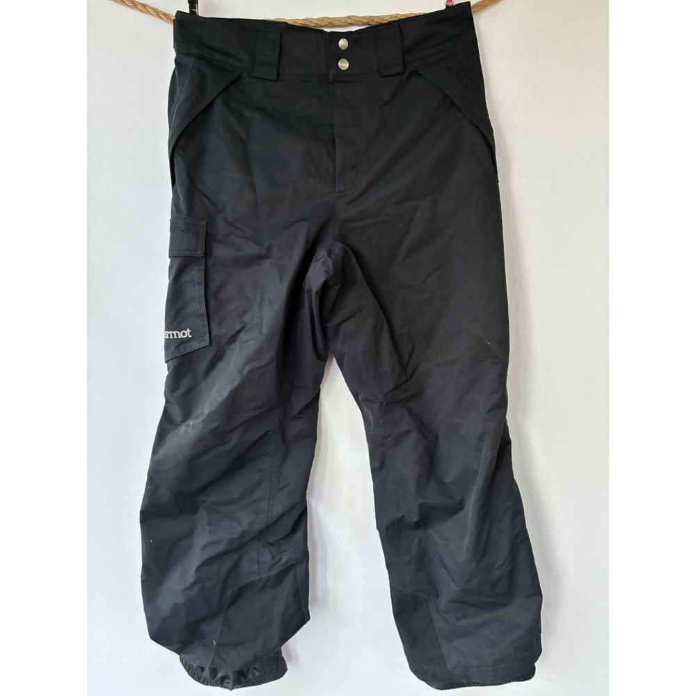 Marmot Insulated Snow Pants Black Cargo Ski Snowboard Mens Large Short